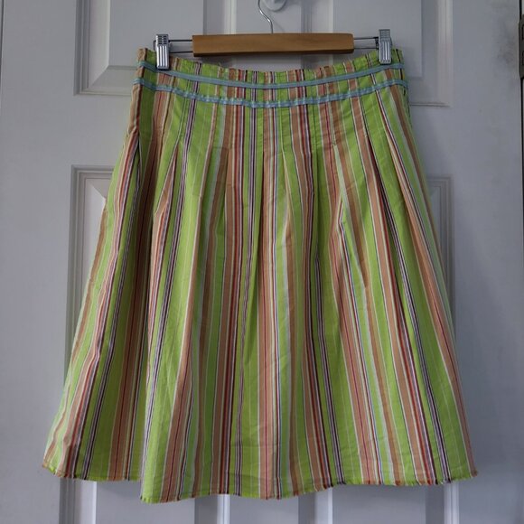 Old Navy Women's Skirt size 8, lime green w/multicolor stripes, like-new EUC - Picture 4 of 10